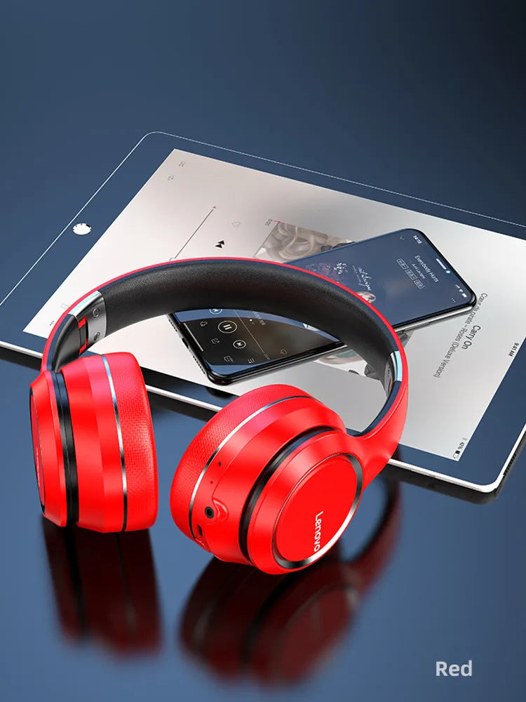 Lenovo HD200 Bluetooth Headphones, Noise Cancelling, Foldable Wireless Headphones
