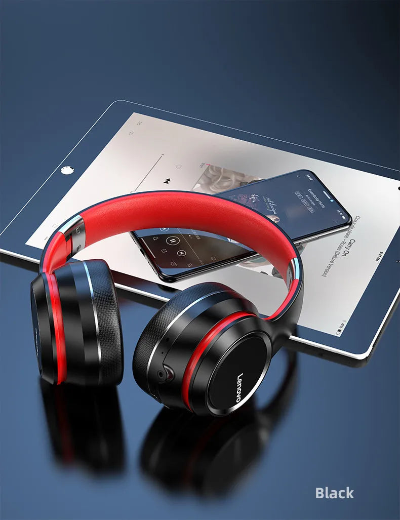 Lenovo HD200 Bluetooth Headphones, Noise Cancelling, Foldable Wireless Headphones