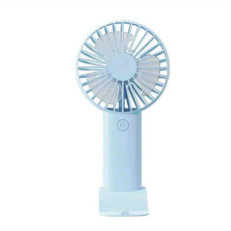 Mini USB charging fan with mobile phone holder
