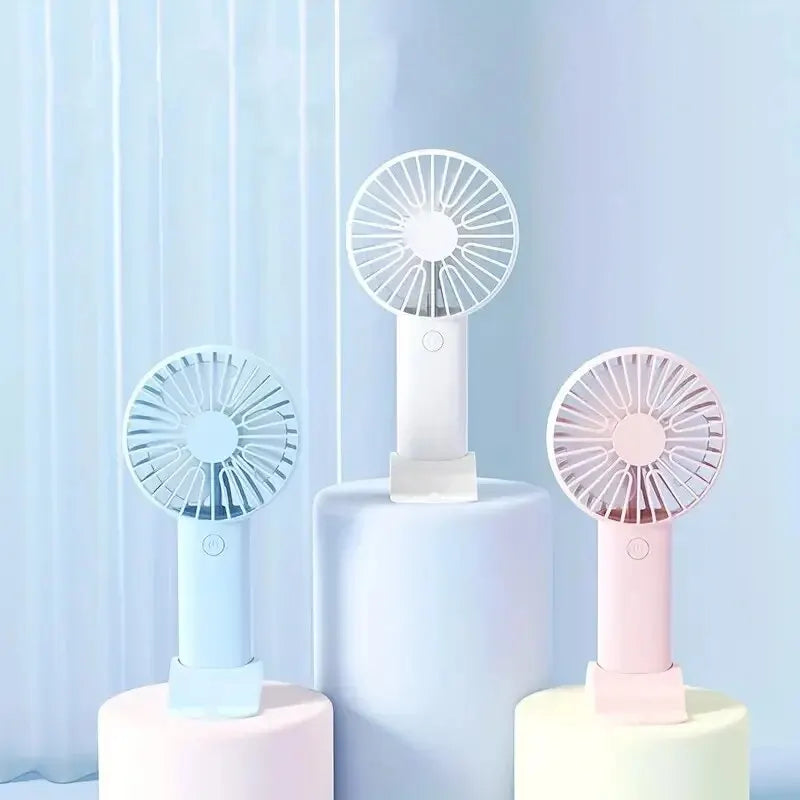 Mini USB charging fan with mobile phone holder