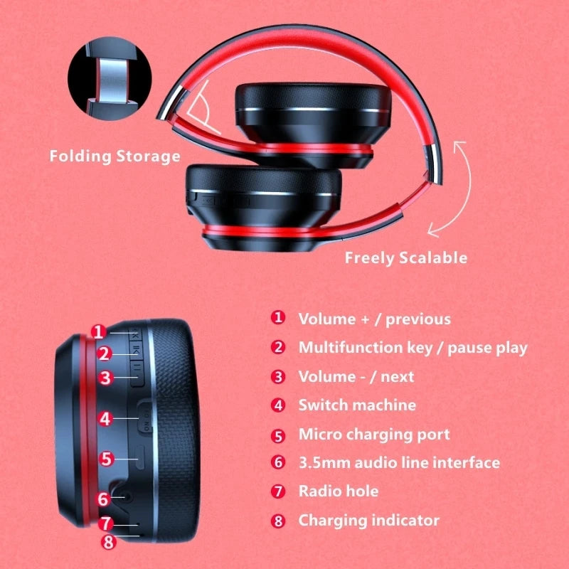 Lenovo HD200 Bluetooth Headphones, Noise Cancelling, Foldable Wireless Headphones