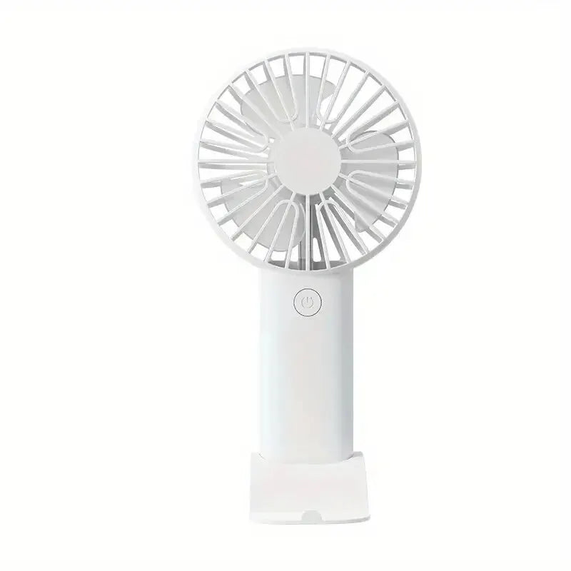 Mini USB charging fan with mobile phone holder
