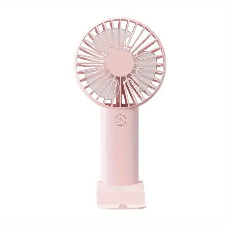 Mini USB charging fan with mobile phone holder