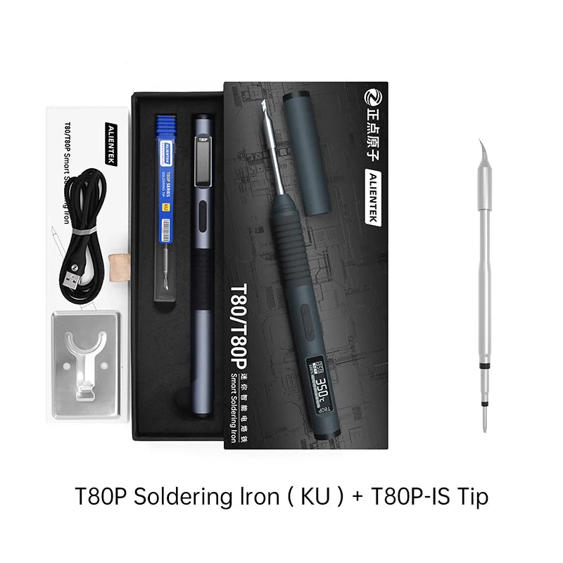 PD 65W Smart Soldering Iron, Portable Smart Soldering Iron Kit, ALIENTEK T80 T80P