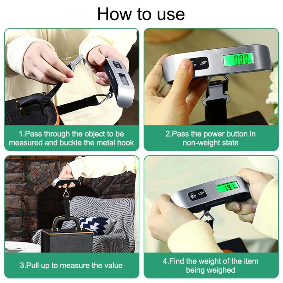 10g-50kg Portable Digital LCD Display Travel Scale Luggage Bag Weight Balance Tools