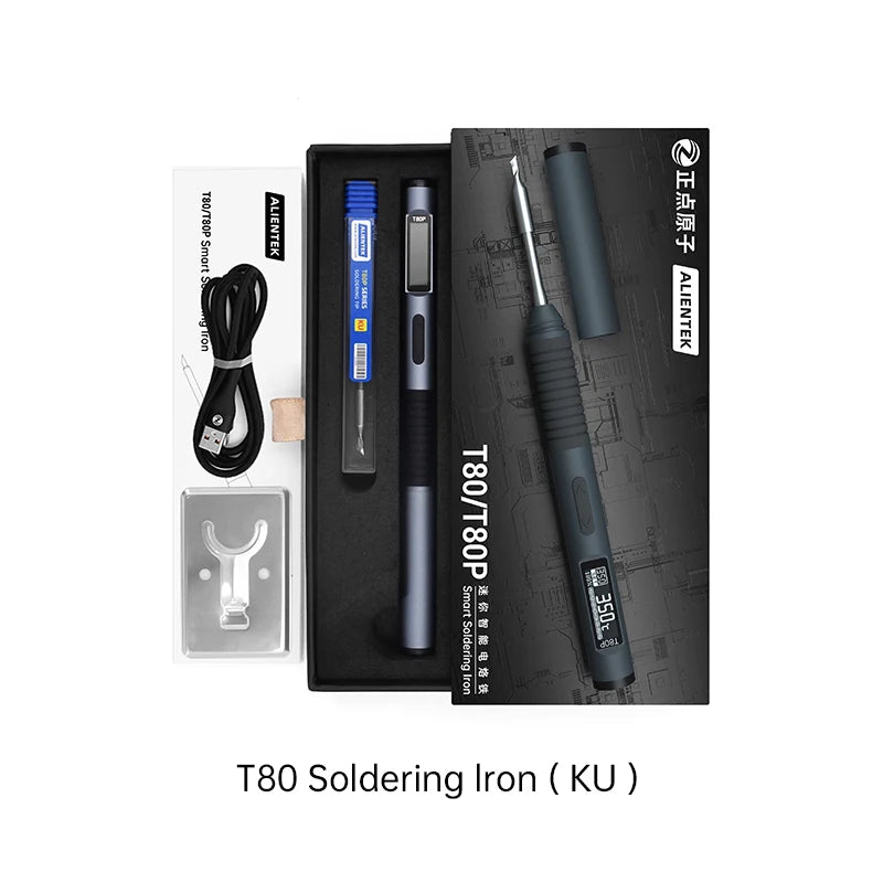 PD 65W Smart Soldering Iron, Portable Smart Soldering Iron Kit, ALIENTEK T80 T80P