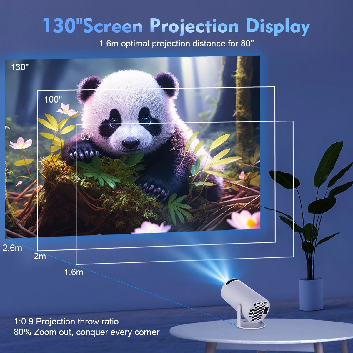 Magcubic HY300 Pro 4K Projector, Android 11 Dual Wifi6 260ANSI Allwinner H713 BT5.0 1080P 1280*720P