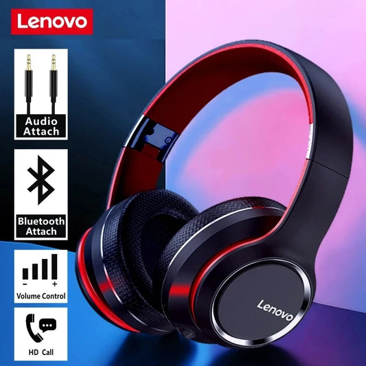 Lenovo HD200 Bluetooth Headphones, Noise Cancelling, Foldable Wireless Headphones